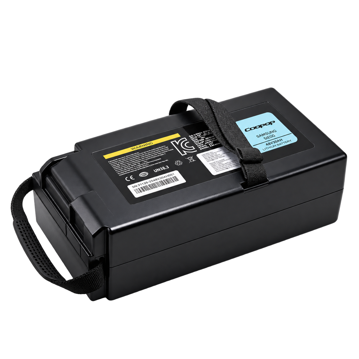 COOPOP Rugged GS Lithium-Ionen Ersatzakku 48V 30Ah mit LG-Zellen und Tragegriffen